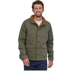 Patagonia Olive Jacket with Brown Lining